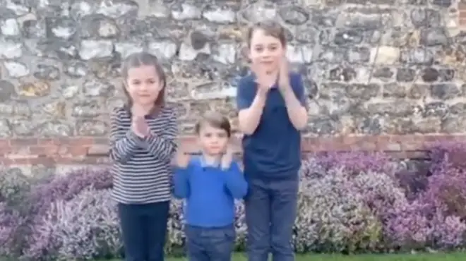 Prince George, Princess Charlotte and Prince Louis joined in to applaud our NHS