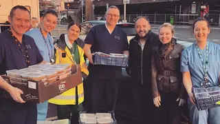 NHS staff receive food delivery