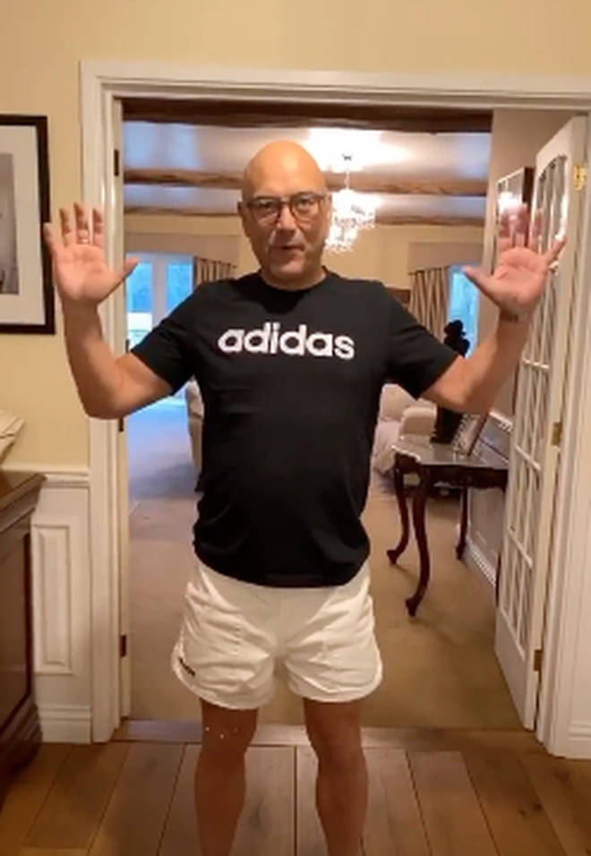 Gregg Wallace showed off his exercise routine