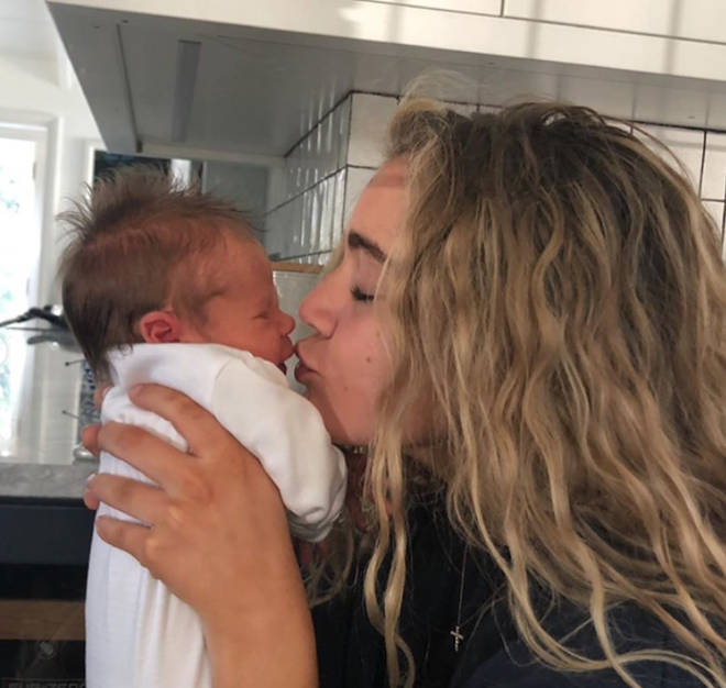 Milly Ramsey shared a new picture of her with baby Oscar to celebrate his birthday