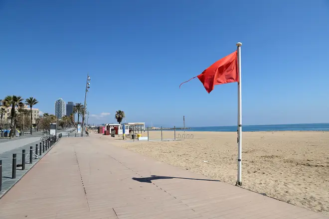 Spanish beaches have been deserted during the coronavirus lockdown