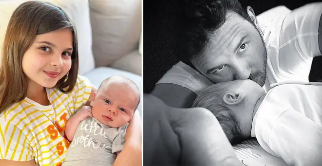 Ryan Thomas' daughter Scarlett met her baby brother for the first time