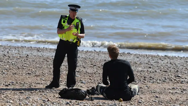 Police have been telling people to return home as they sneak out to enjoy the sunshine across the UK