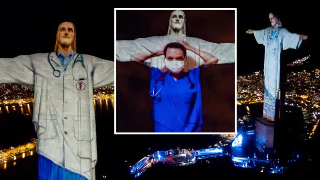 Brazilian city Rio de Janeiro took their opportunity to thank healthcare workers all around the world by lighting up their famous Christ the Redeemer statue