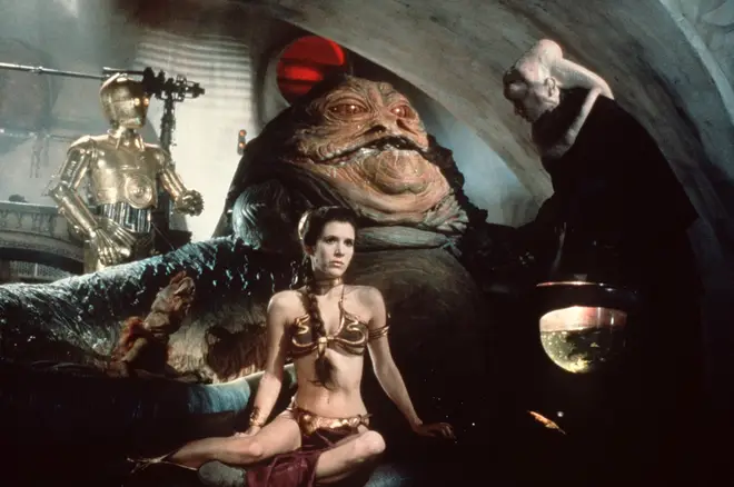 The Return of the Jedi sees the famous scene with Princess Leia and Jabba