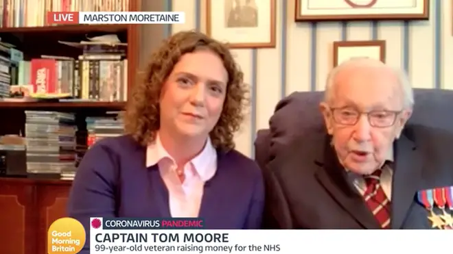 Tom Moore appeared on GMB with his daughter  Hannah.