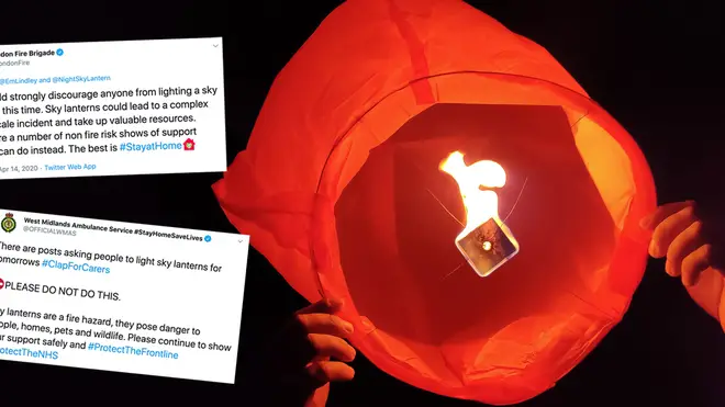 Brits have been urged not to release sky lanterns