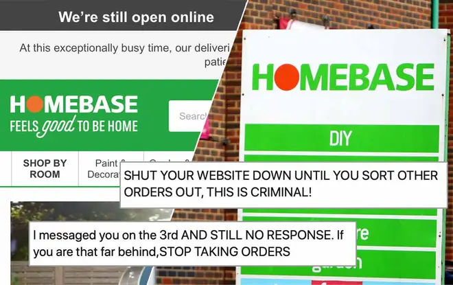 Homebase have been slammed by customers for still taking orders despite a huge delay