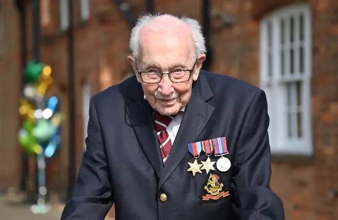 The World War II veteran completed 100 laps of his garden to raise funds for the NHS.