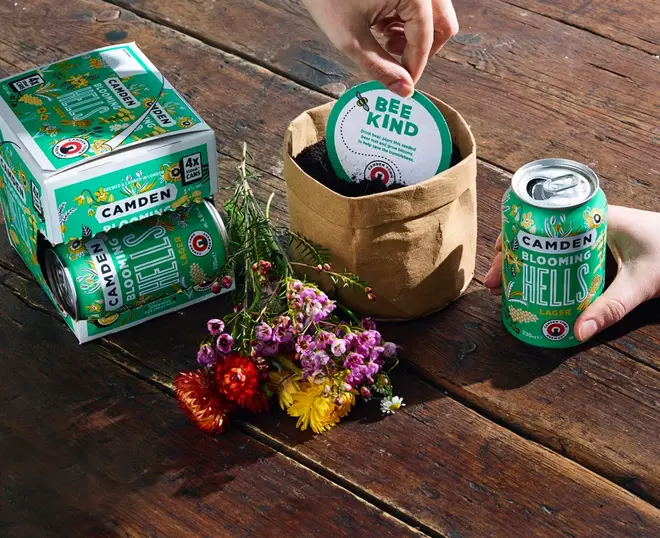 The Blooming Hells Lager comes with a special seeded beermat to plant at home