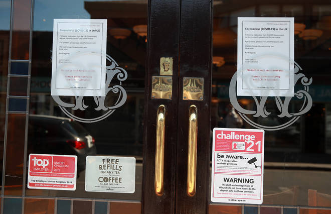 Wetherspoons were forced to close their stores in March