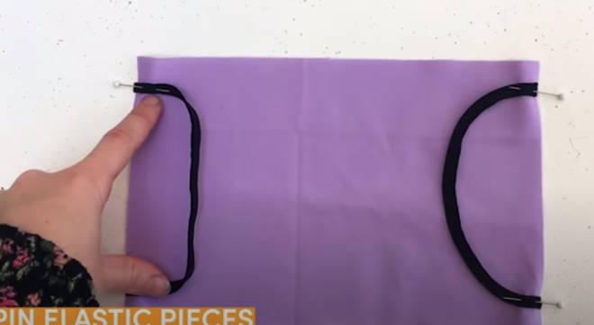 Pin the elastic on top of your outer fabric