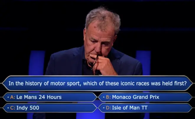 Who Wants To Be A Millionaire? is hosted by Jeremy Clarkson
