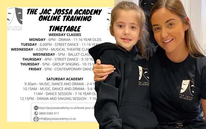 Jacqueline's academy has advertised the new online classes