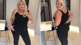 Gemma looks great posing in some black jeans from her clothing collection