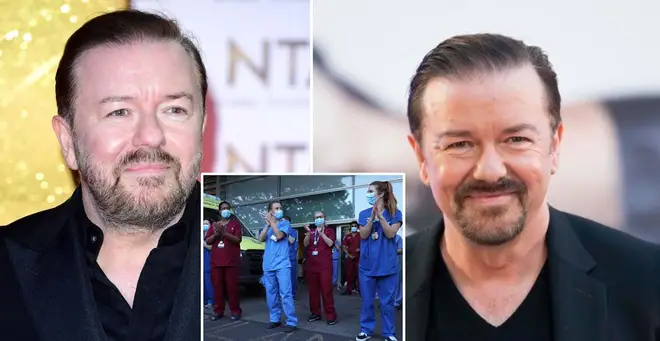 Ricky Gervais has praised NHS workers
