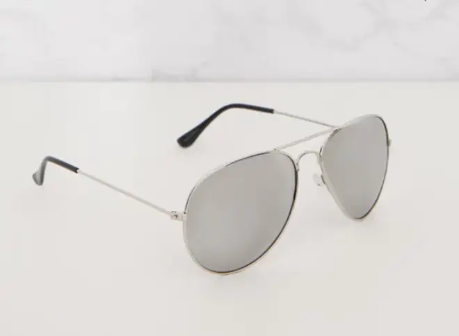 Quinn Silver Mirrored Aviator Sunglasses