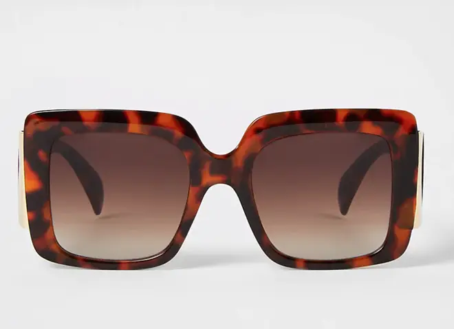 Brown tortoiseshell square sunglasses