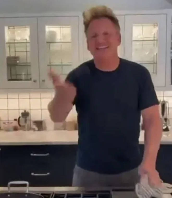 Gordon Ramsay is isolating at home with his family