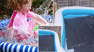This paddling pool hack is a game-changer (left: stock image)