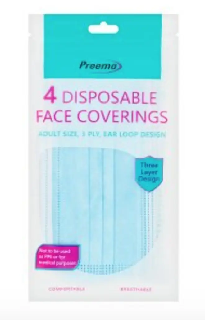 Preema Disposable Face Masks, 4 pack, £3.50