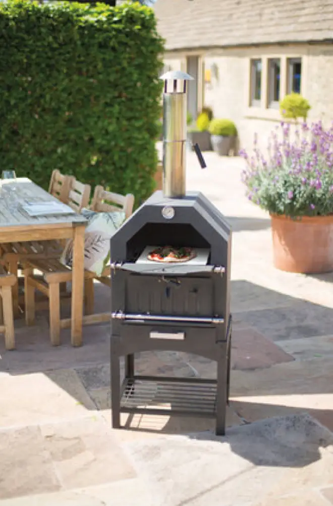 The pizza oven is perfect for long summer evenings with friends and family