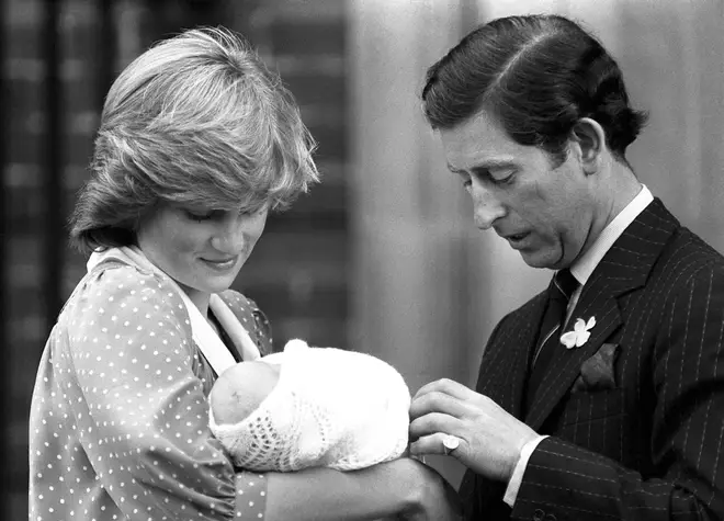 Charles and Diana with baby William in 1982