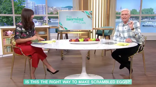Phillip Schofield could not believe the American mum used whipped cream and sugar to make the 'British scrambled eggs'