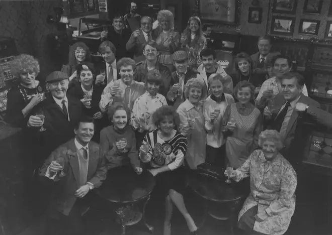 Coronation Street cast in 1987 featuring Barbara Knox