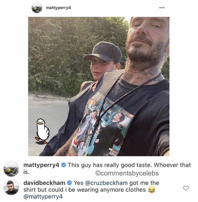 Matthew posted the snap of Becks on his Instagram