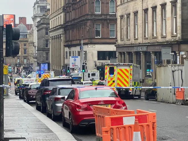 Emergency services attended the scene in Glasgow