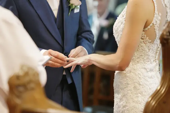 The bride and groom will have to wash their hands before exchanging rings (stock image)