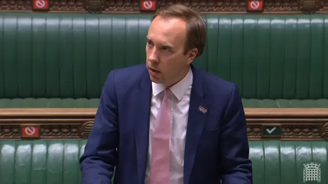 Matt Hancock made the announcement in the House of Commons