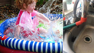 The hack could easily fill your paddling pool up with hot water (left: stock image)