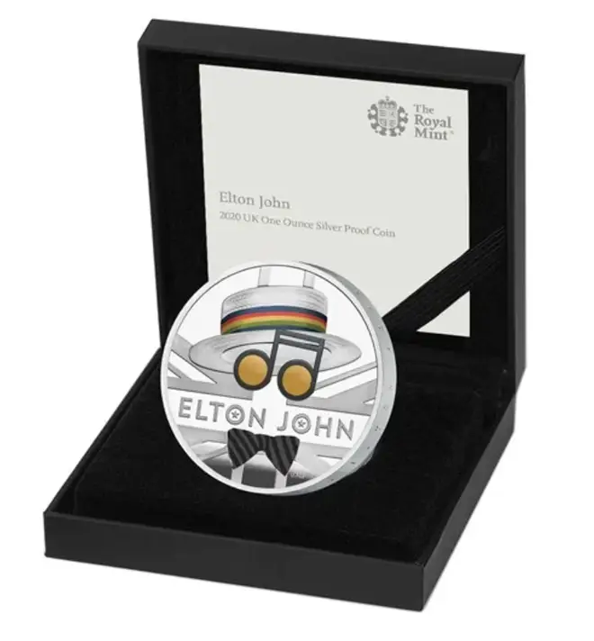 Elton John has been honoured in Royal Mint's latest collection celebrating iconic British recording artists