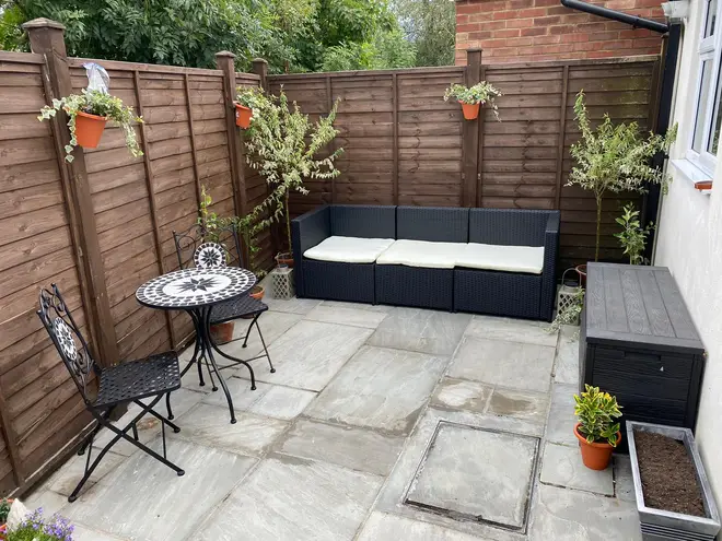 Her garden was immediately a lot nicer to spend time in after adding the plants and a new table and chairs