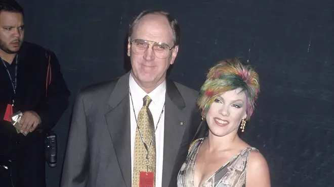 Pink with her dad at the Billboard Music Awards in 2000