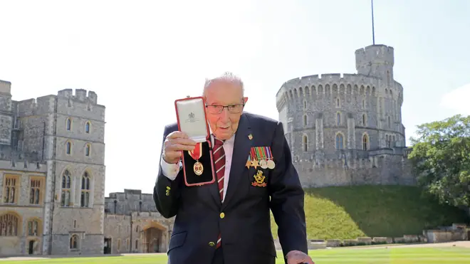 Captain Tom was knighted at Windsor Castle on Friday 17 July