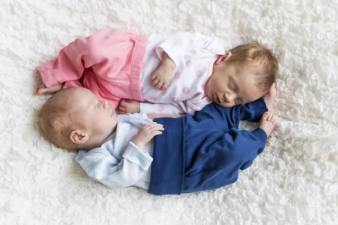 The woman's twins are named Callum and Ari (stock image)