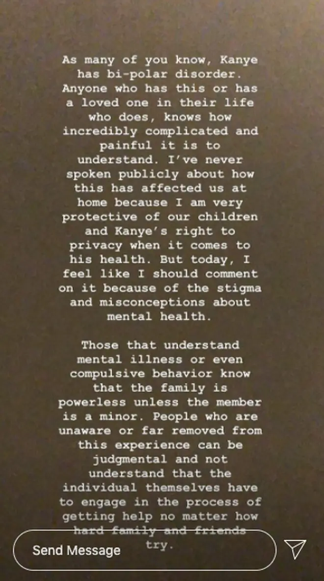 Kim Kardashian released a statement on Instagram