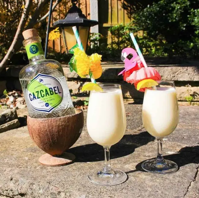 This twist on a Pina colada uses coconut tequila