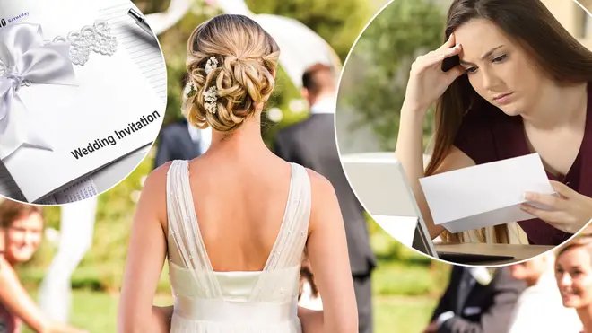 A bride and groom have been slammed for their wedding invites