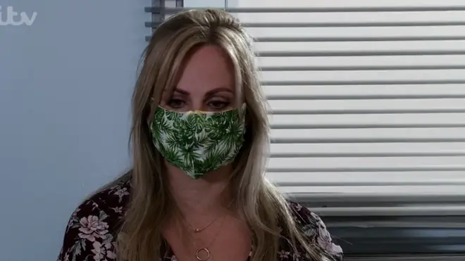 Sarah Platt wore her mask when she arrived at the hospital