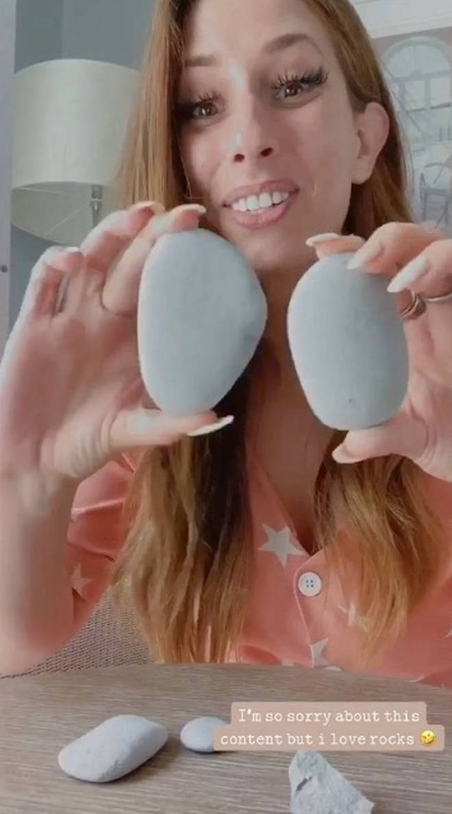 Stacey Solomon shared a clip of the pebbles on Instagram