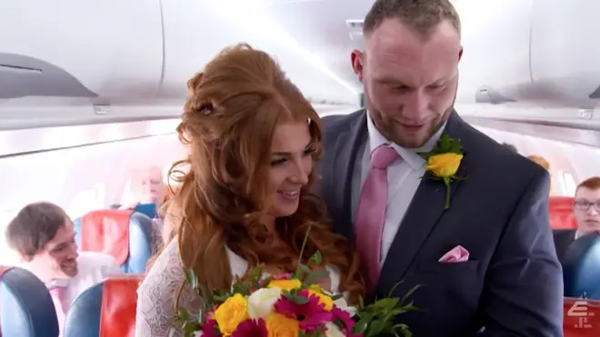 Adam and Bianca got married on a plane and had a beach-themed reception