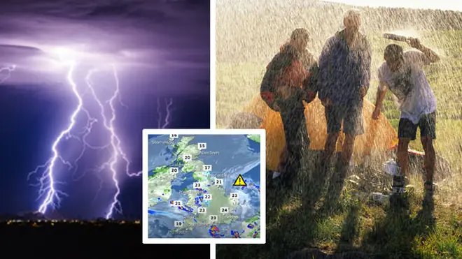 The UK has been braced for five days of heavy rain and thunderstorms