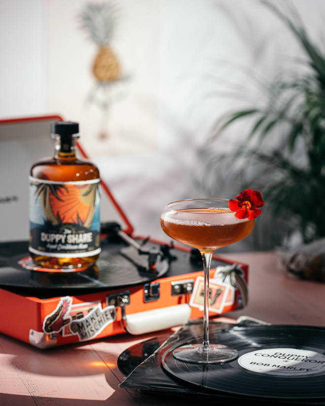 There are multiple elements in this rum cocktail