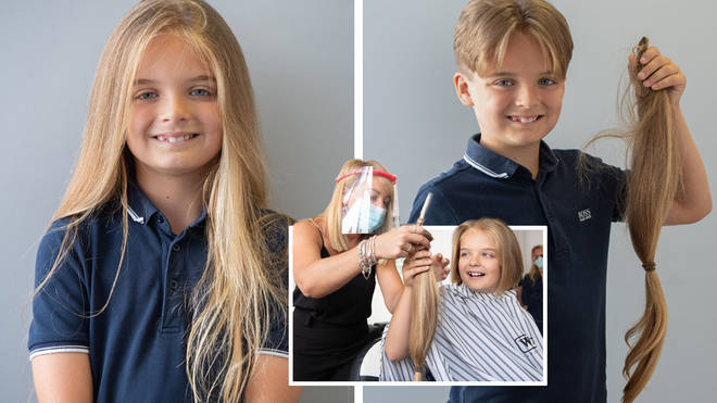Boy, 9, donates his 2ft long hair to children with cancer after having  first haircut - Heart