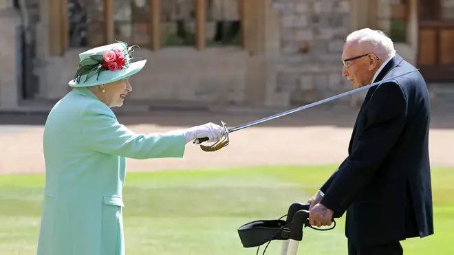 Captain Tom was knighted by the Queen in July