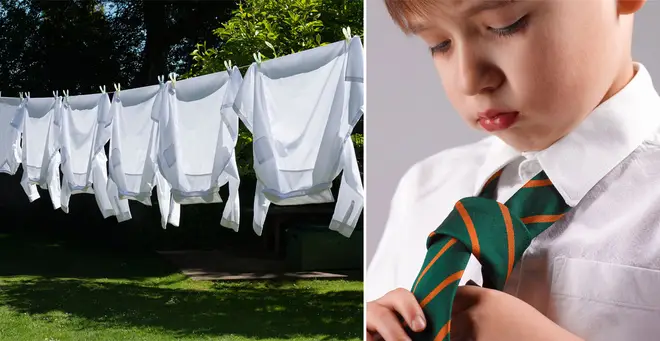 Kids in bright white shirts are said to perform better at school, according to the study (stock images)